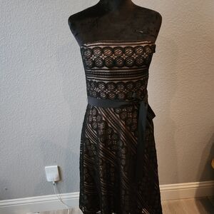 LOFT Black Strapless Sheath Cocktail Dress